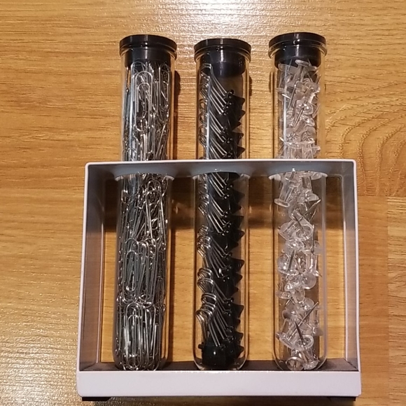 Desktop office supplies in glass test tubes display NWOT - Picture 2 of 4